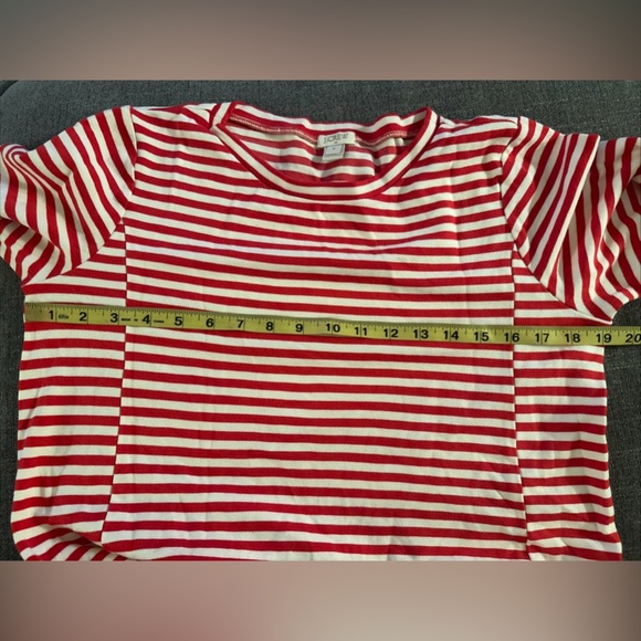 J Crew Womens Red & White Tunic Mini Dress Stretch 3/4 Sleeve Style 7659 - Picture 7 of 8